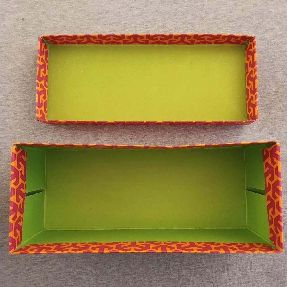 Two Tory Burch Shoe Boxes With Bold Geometric Designs - Empty